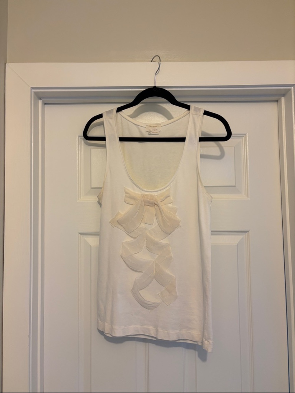 kate spade Cream Bow-Front Scoop Neck Tank